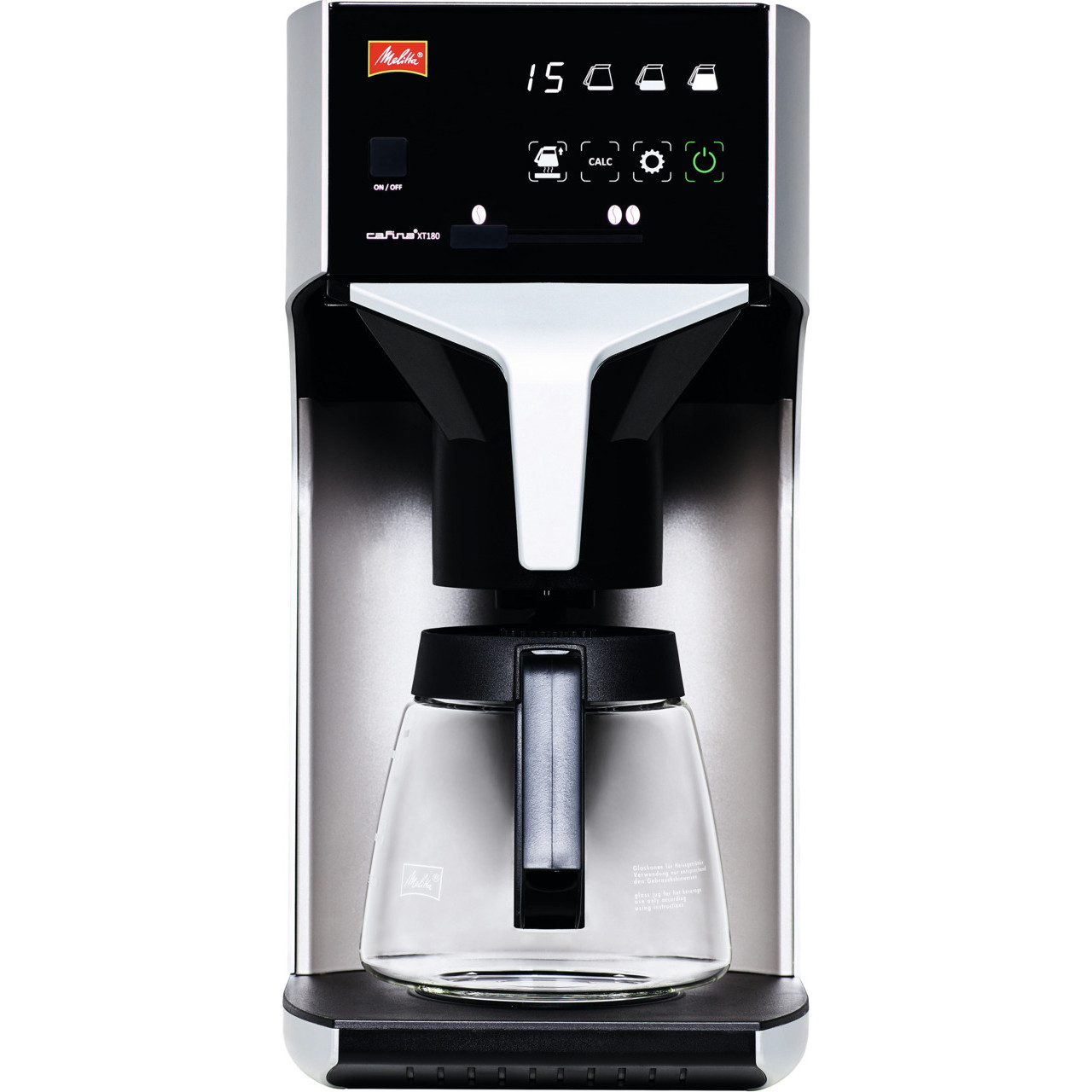 Filterkaffeemaschine 1,80 l mit Glaskanne / ohne Wasseranschluss / 230 V